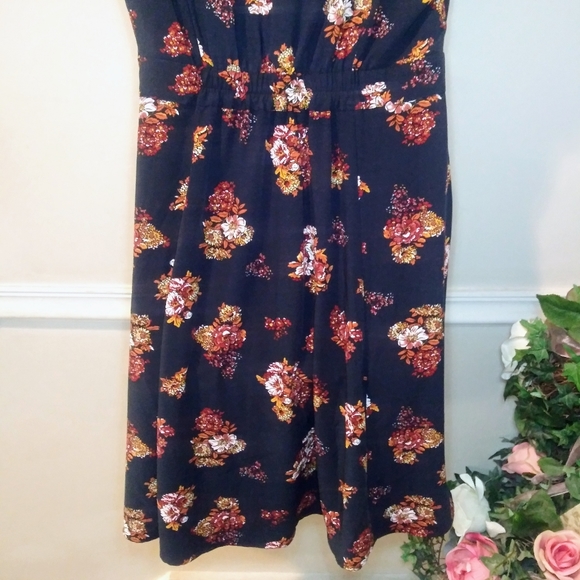 Modcloth Sentimental Special Retro 1940's Style Navy & Nutmeg Floral Dress - Picture 12 of 15